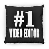 Number One #1 Video Editor - Throw Pillow Black