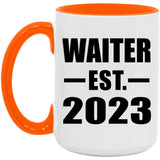 Waiter Established EST. 2023 - 15oz Accent Mug Orange