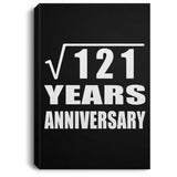 11th Anniversary Square Root of 121 Years Anniversary - Canvas Portrait