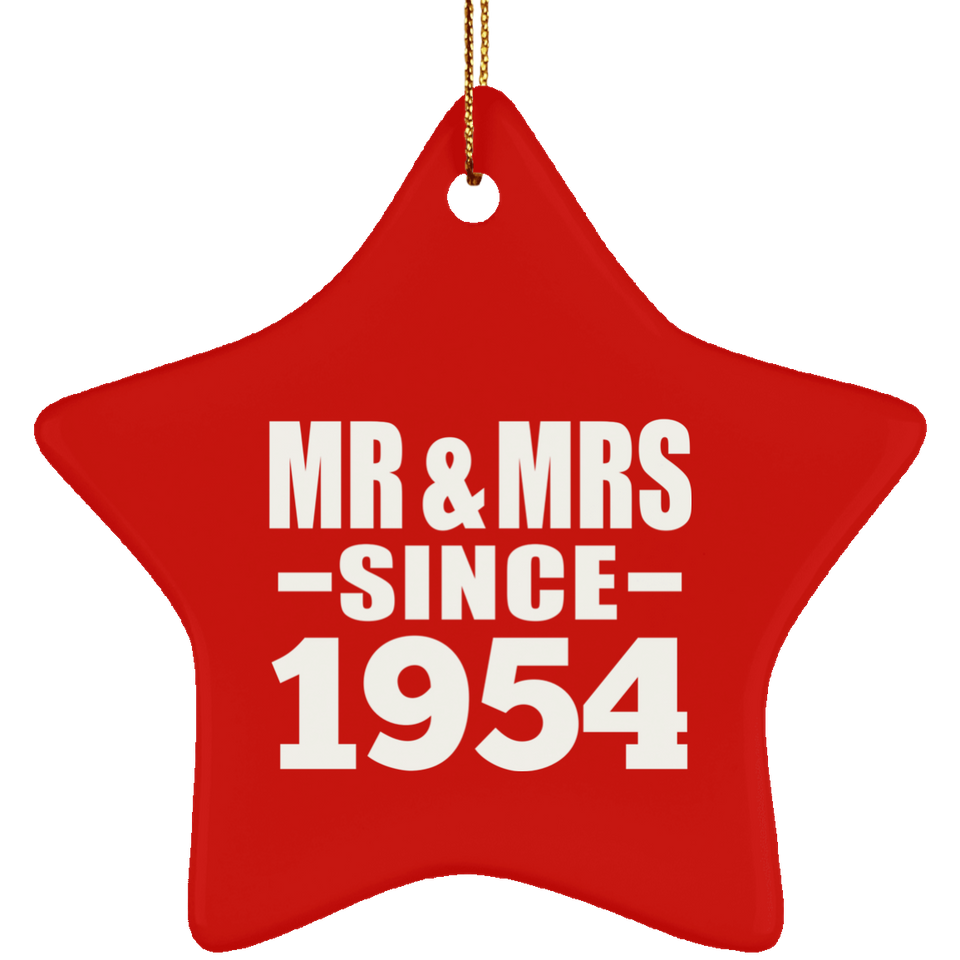 70th Anniversary Mr & Mrs Since 1954 - Star Ornament