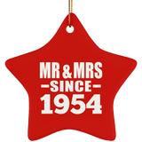 70th Anniversary Mr & Mrs Since 1954 - Star Ornament