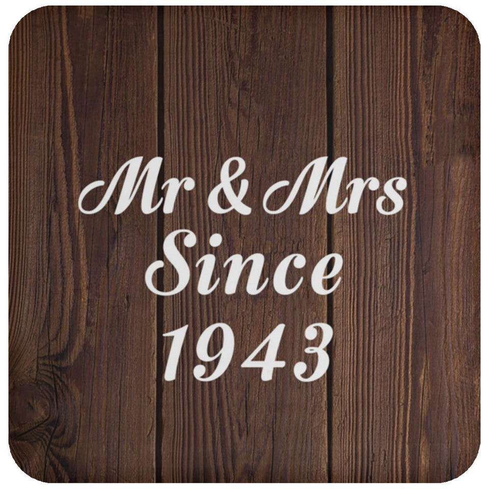 81st Anniversary Mr & Mrs Since 1943 - Drink Coaster D