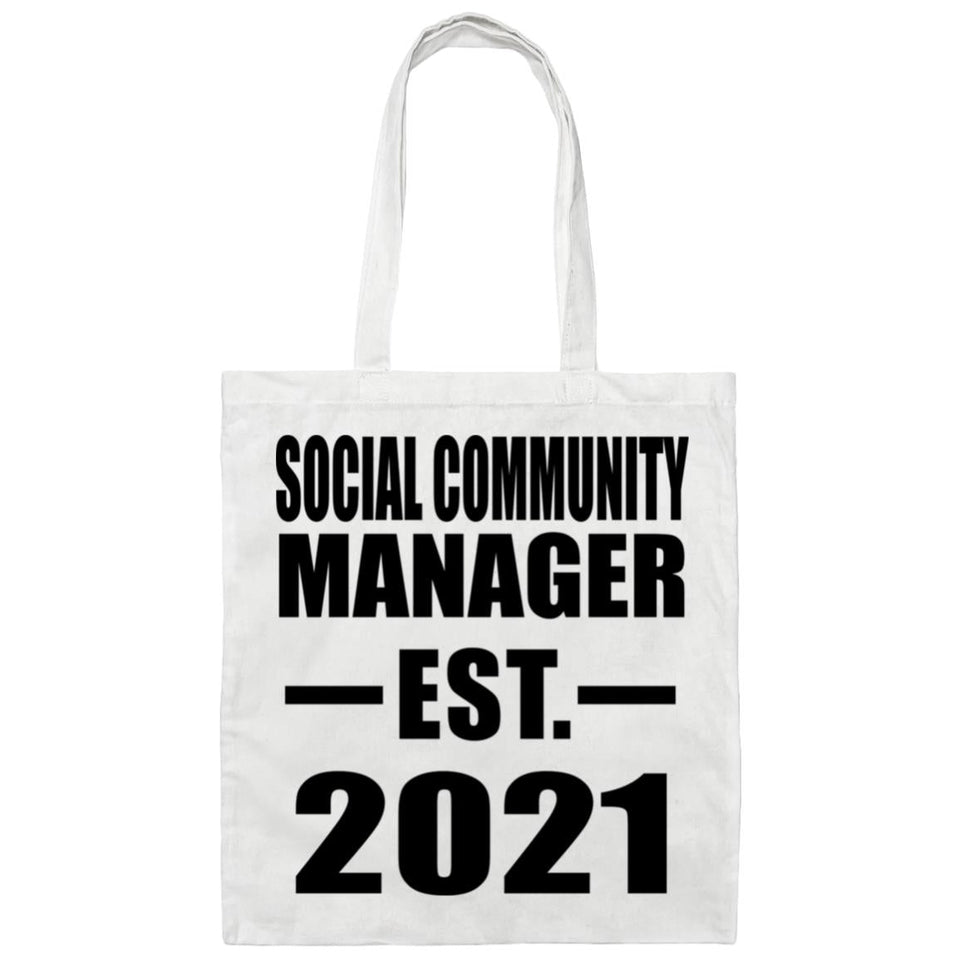 Social Community Manager Established EST. 2021 - Tote Bag White