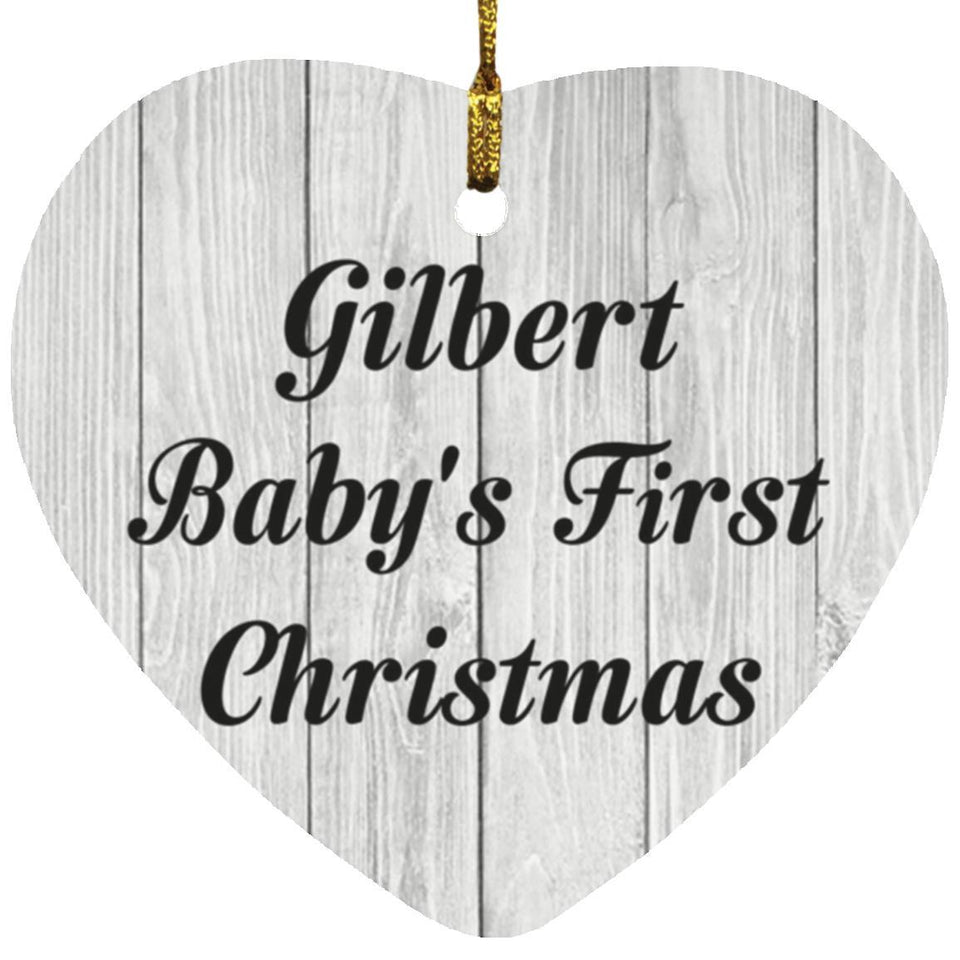 Gilbert Baby's First Christmas - Heart Ornament F