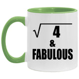 2nd Birthday Square Root of 4 & Fabulous - 11oz Accent Mug Green