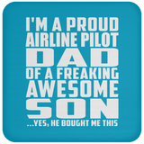 Proud Airline Pilot Dad Of Awesome Son - Drink Coaster