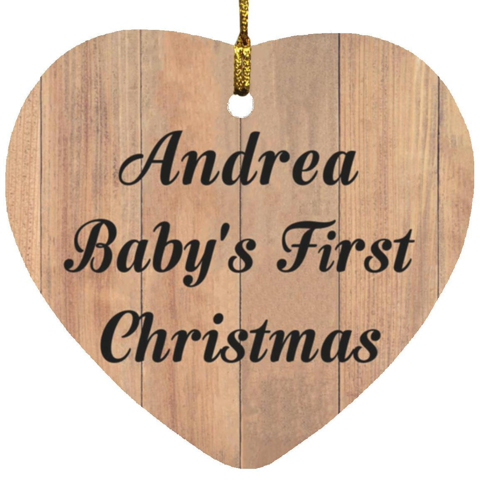 Andrea Baby's First Christmas - Heart Ornament C