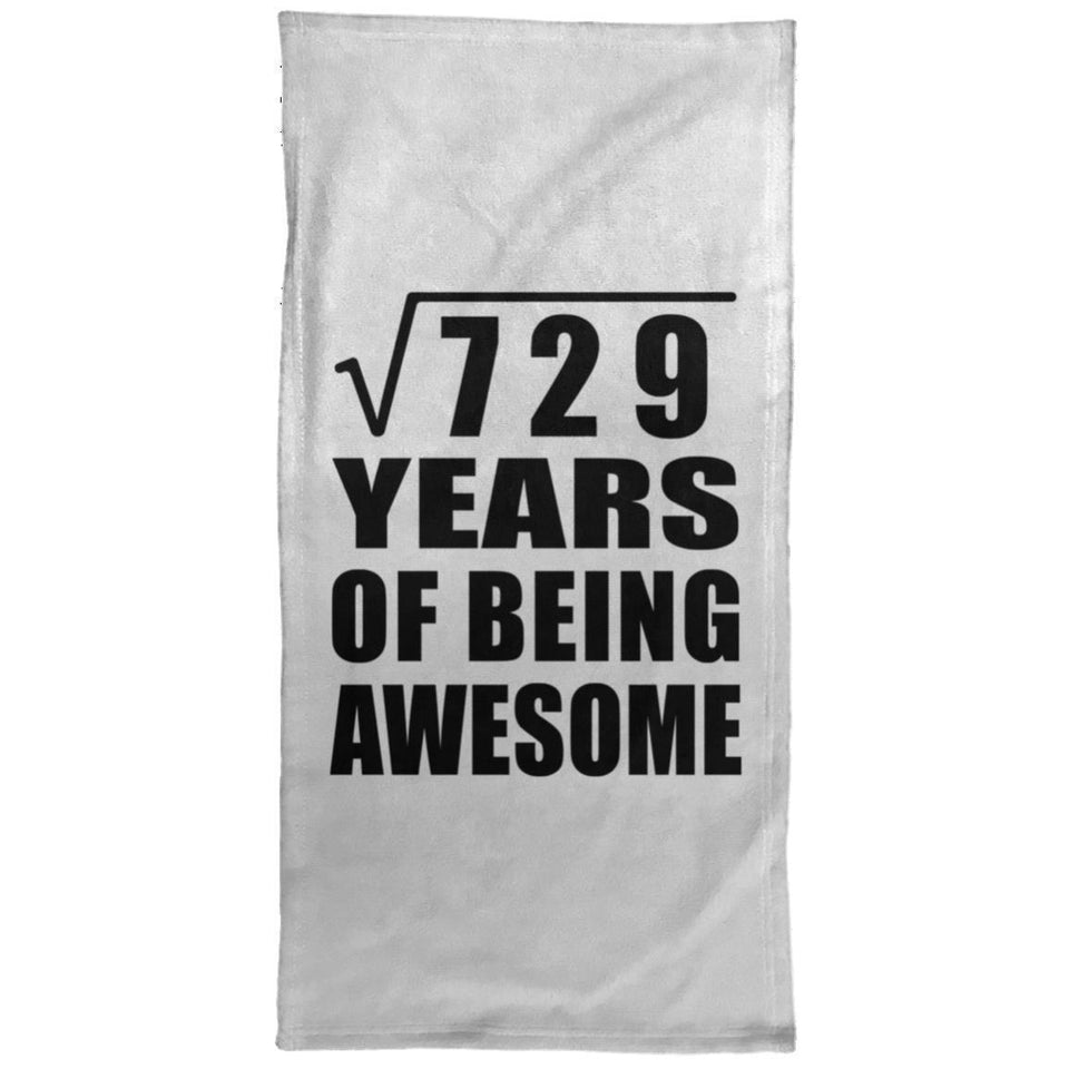 27th Birthday Square Root of 729 Years of Being Awesome - Hand Towel