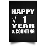 Happy 1st Anniversary Square Root of 1 Year & Counting - Poster Portrait