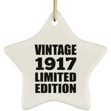 107th Birthday Vintage 1917 Limited Edition - Star Ornament