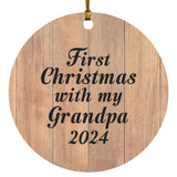 First Christmas With My Grandpa 2024 - Circle Ornament C