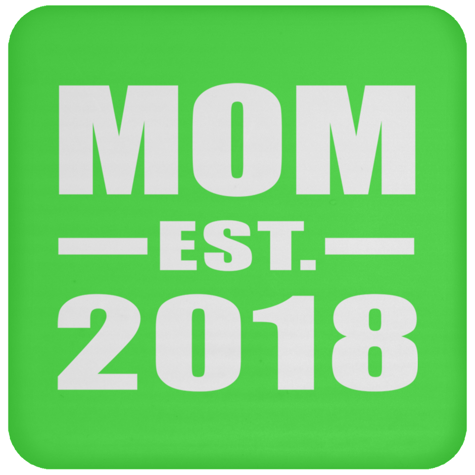 Mom Established EST. 2018 - Drink Coaster