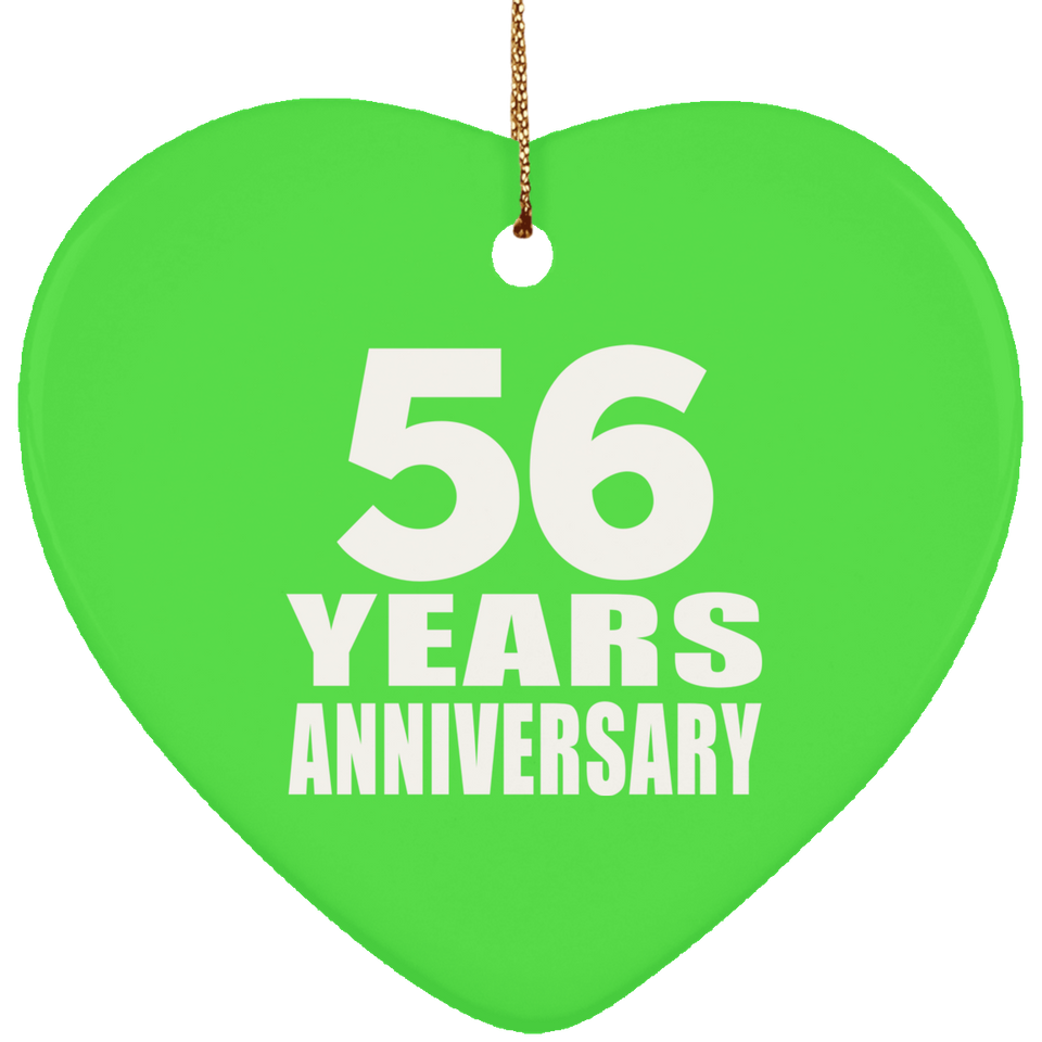 56th Anniversary 56 Years - Heart Ornament
