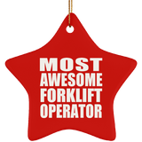 Most Awesome Forklift Operator - Star Ornament