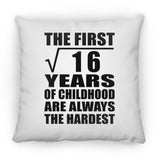 4th Birthday Square Root of 16 Years of Childhood - Throw Pillow