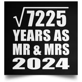 85th Anniversary Square Root of 7225 Years As Mr & Mrs 2024 - Poster Square
