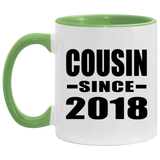 Cousin Since 2018 - 11oz Accent Mug Green