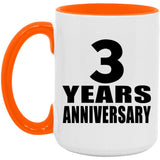 3rd Anniversary 3 Years Anniversary - 15oz Accent Mug Orange