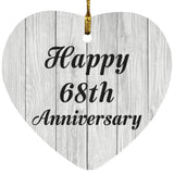 Happy 68th Anniversary - Heart Ornament F