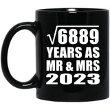 83rd Anniversary Square Root of 6889 Years As Mr & Mrs 2023 - 11oz Coffee Mug Black