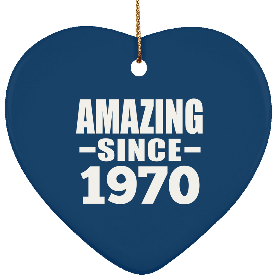 54th Birthday Amazing Since 1970 - Heart Ornament