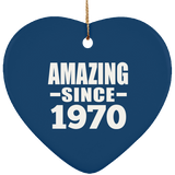 54th Birthday Amazing Since 1970 - Heart Ornament