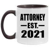 Attorney Established EST. 2021 - 11oz Accent Mug Black