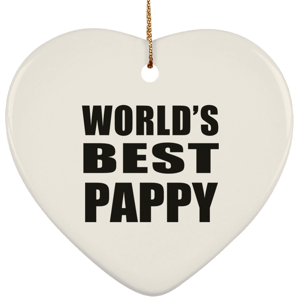 World's Best Pappy - Heart Ornament