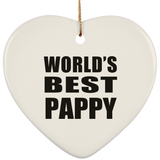 World's Best Pappy - Heart Ornament