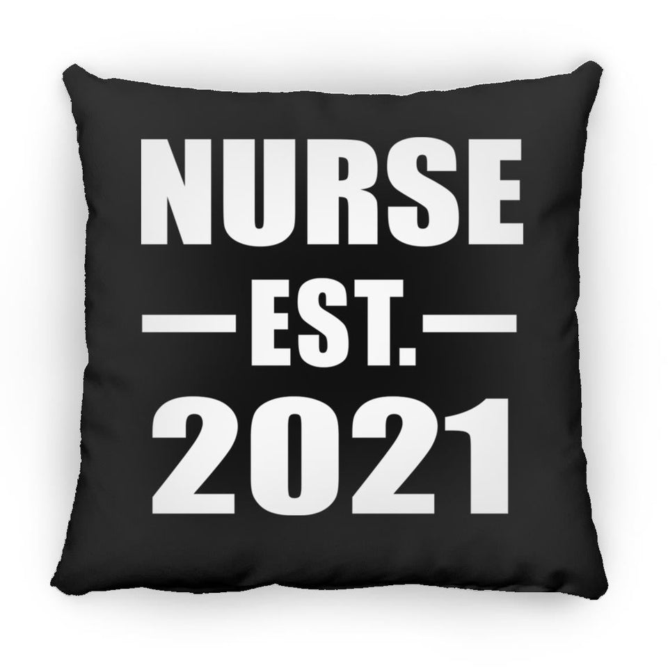 Nurse Established EST. 2021 - Throw Pillow Black