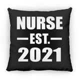 Nurse Established EST. 2021 - Throw Pillow Black