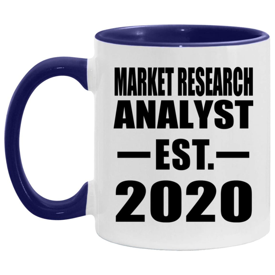 Market Research Analyst Established EST. 2020 - 11oz Accent Mug Purple