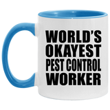 World's Okayest Pest Control Worker - 11oz Accent Mug Blue