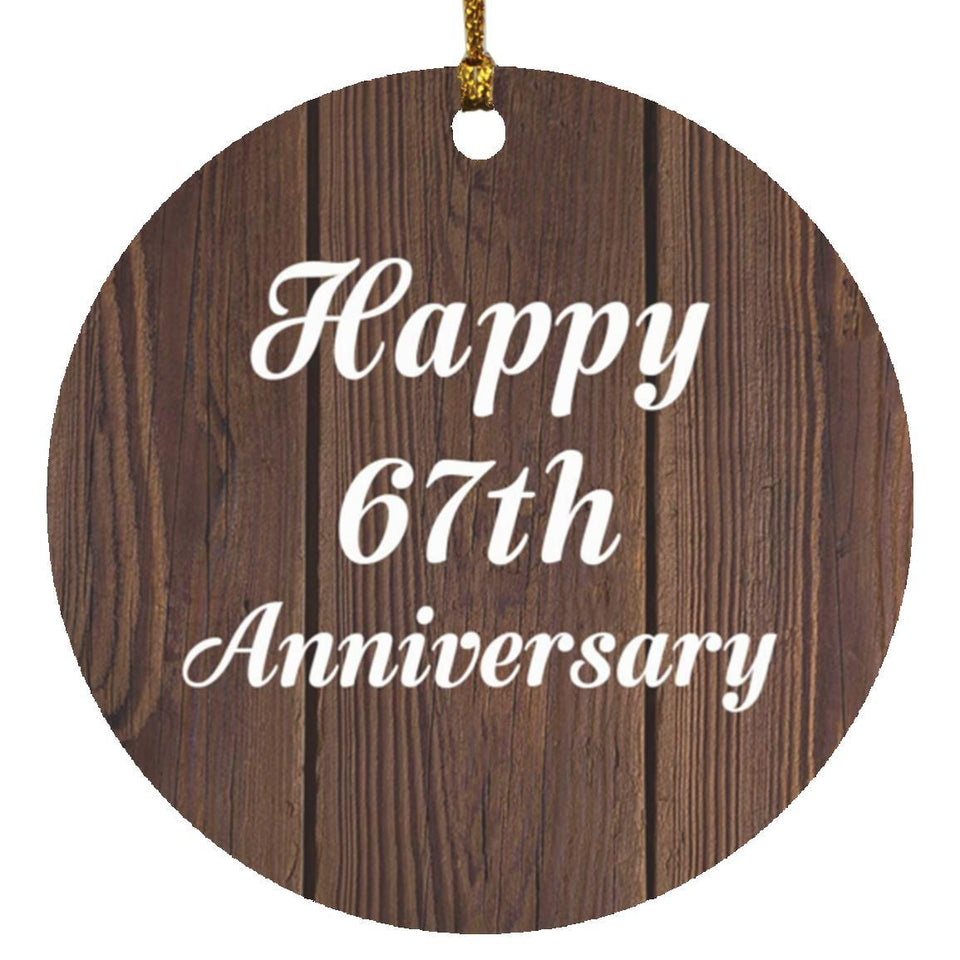 Happy 67th Anniversary - Circle Ornament D