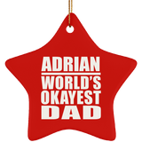 Adrian World's Okayest Dad - Star Ornament