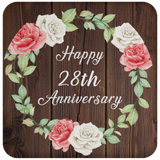 Happy 28th Anniversary - Drink Coaster A