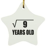 3rd Birthday Square Root of 9 Years Old - Star Ornament