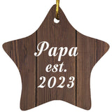 Papa Established Est. 2023 - Star Ornament D