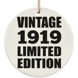 105th Birthday Vintage 1919 Limited Edition - Circle Ornament