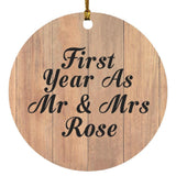 First Year As Mr & Mrs Rose - Circle Ornament C