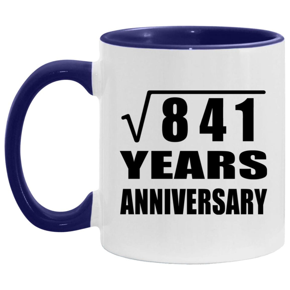 29th Anniversary Square Root of 841 Years Anniversary - 11oz Accent Mug Purple