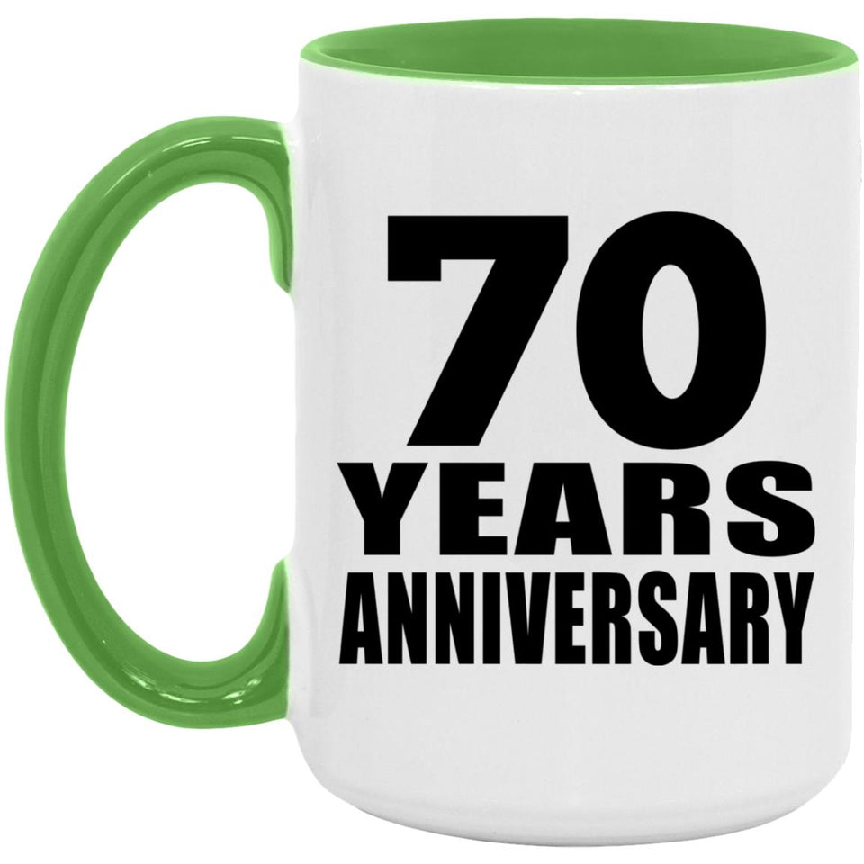 70th Anniversary 70 Years Anniversary - 15oz Accent Mug Green