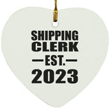 Shipping Clerk Established EST. 2023 - Heart Ornament
