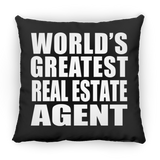 World's Greatest Real Estate Agent - Throw Pillow Black