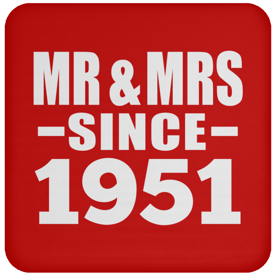 73rd Anniversary Mr & Mrs Since 1951 - Drink Coaster