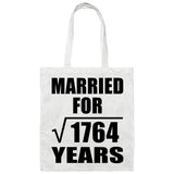 42nd Anniversary Married For Square Root of 1764 Years - Tote Bag White