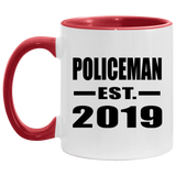 Policeman Established EST. 2019 - 11oz Accent Mug Red