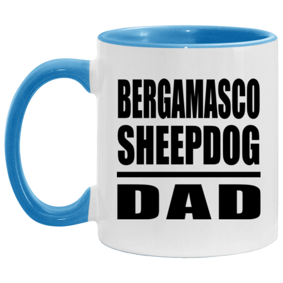 Bergamasco Sheepdog Dad - 11oz Accent Mug Blue