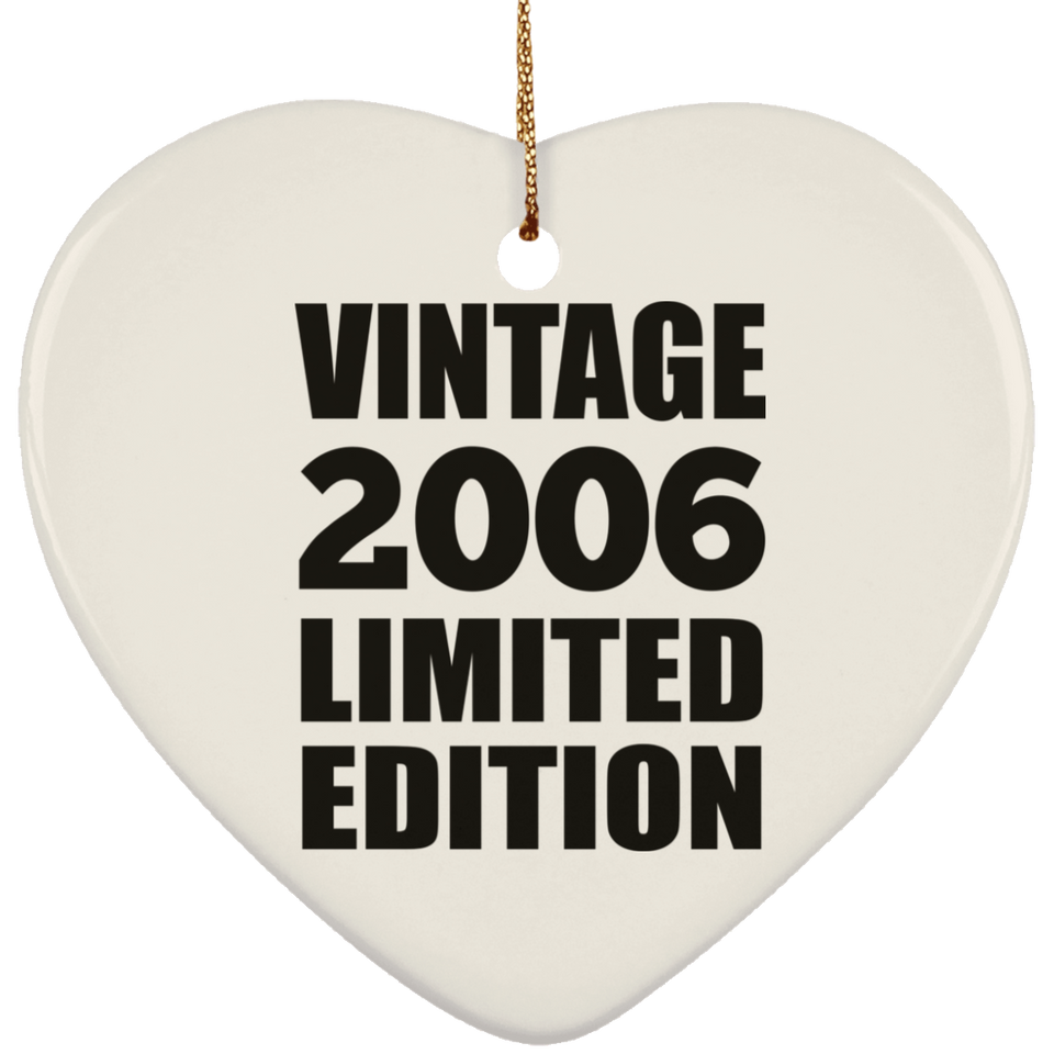18th Birthday Vintage 2006 Limited Edition - Heart Ornament
