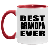 Best Grandpa Ever - 11oz Accent Mug Red